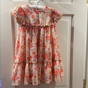 Christian Siriano Pink Floral Ruffle Tiered Dress - Soft Summer Dress